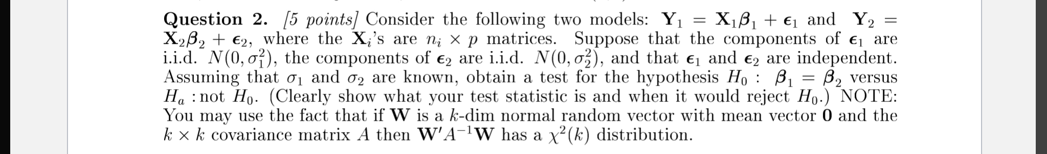 Solved Question 2. [5 points) Consider the following two | Chegg.com