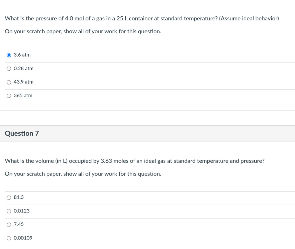 Solved What is the pressure of 4.0 mol of a gas in a 25 L | Chegg.com