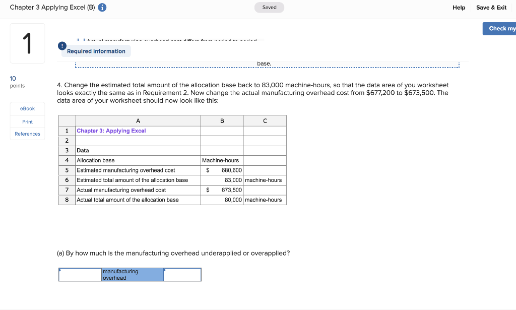 Solved Chapter 3 Applying Excel (B)i Save & Exit Saved Help | Chegg.com