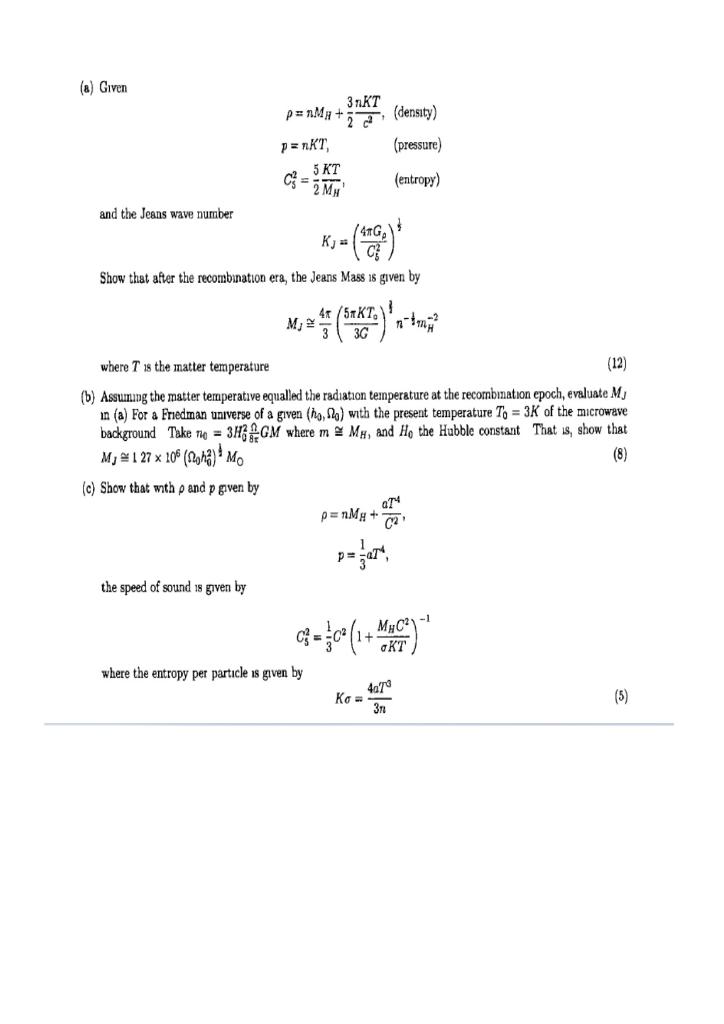 Solved S Given ρ Nmh 23nkt P Nkt1c52 25ktmh Density