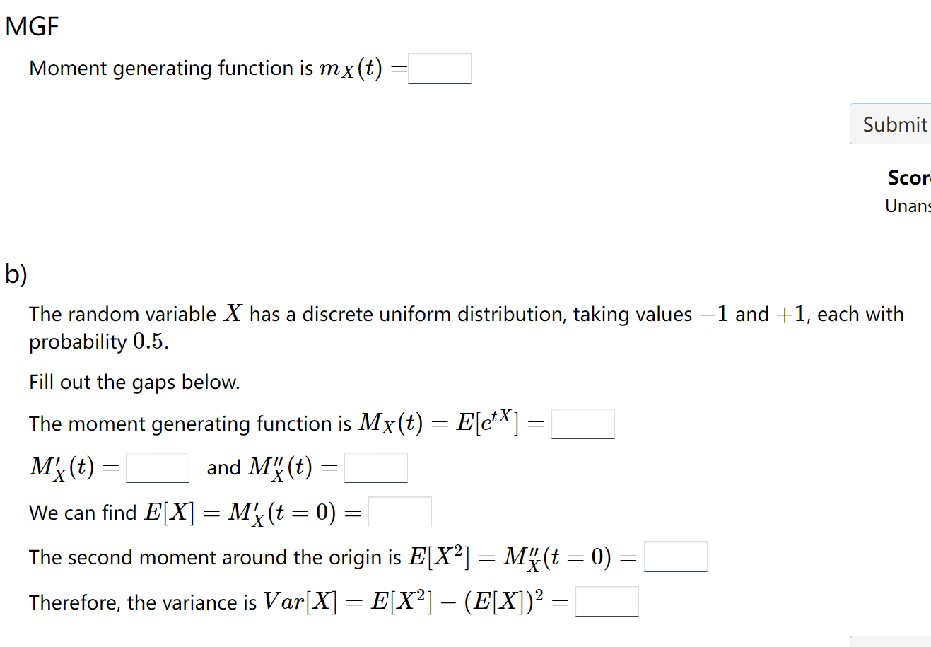 Solved Suppose A Random Variable X Has A Uniform | Chegg.com