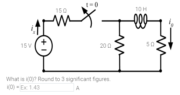 Solved What is i(0)? Round to 3 significant figures. i(0)= A | Chegg.com