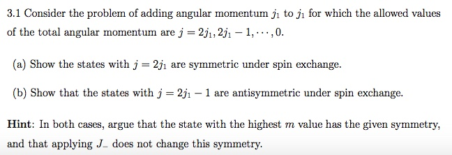 3.1 Consider the problem of adding angular momentum | Chegg.com