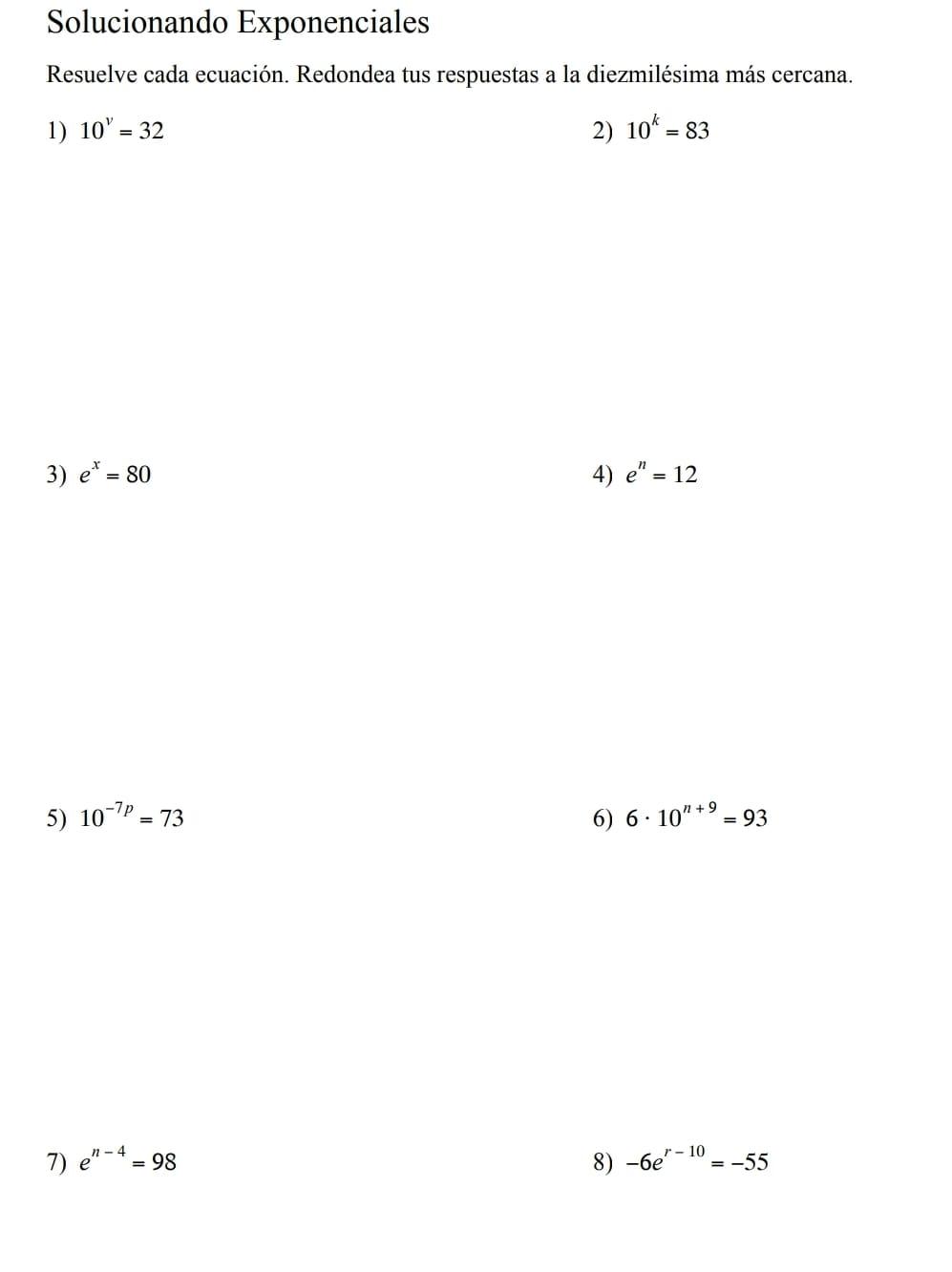 Solved Solucionando Exponenciales Resuelve Cada Ecuación