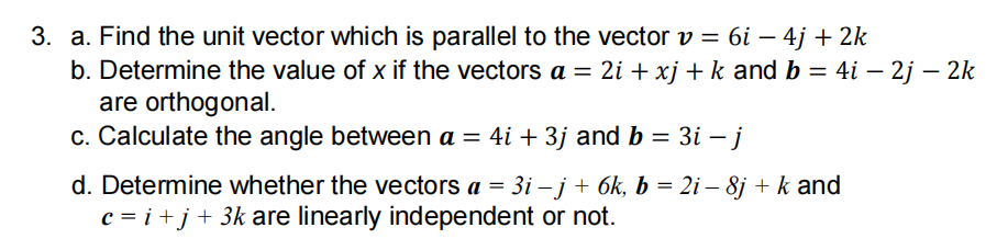 Solved 3. a. Find the unit vector which is parallel to the | Chegg.com