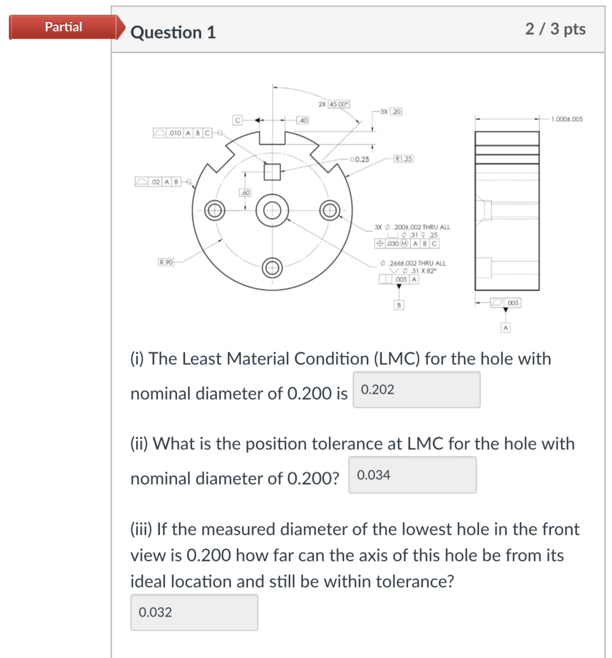 Solved Question 1(i) ﻿The Least Material Condition (LMC) | Chegg.com