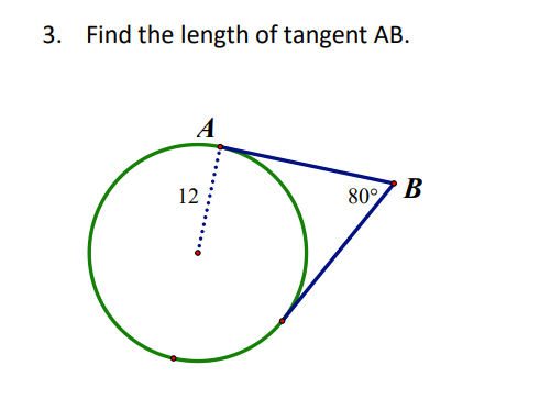 Solved 3. Find the length of tangent AB. | Chegg.com