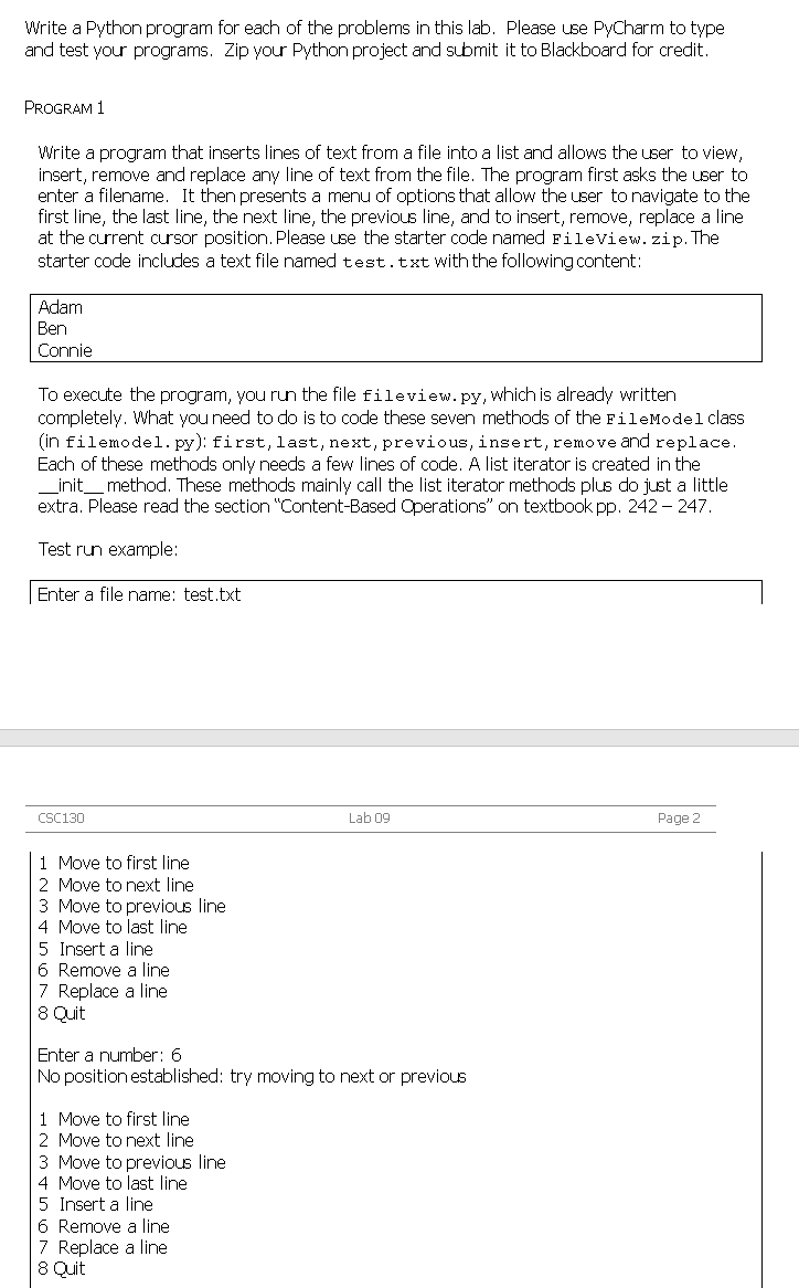PYTHON Starter Code: filemodel.py from linkedlist | Chegg.com