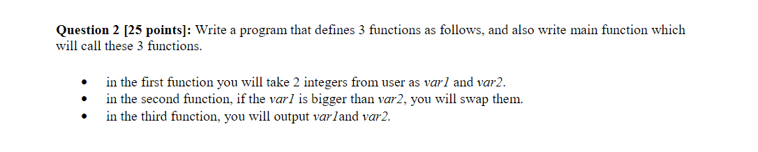 Solved Question 2 [25 points]: Write a program that defines | Chegg.com