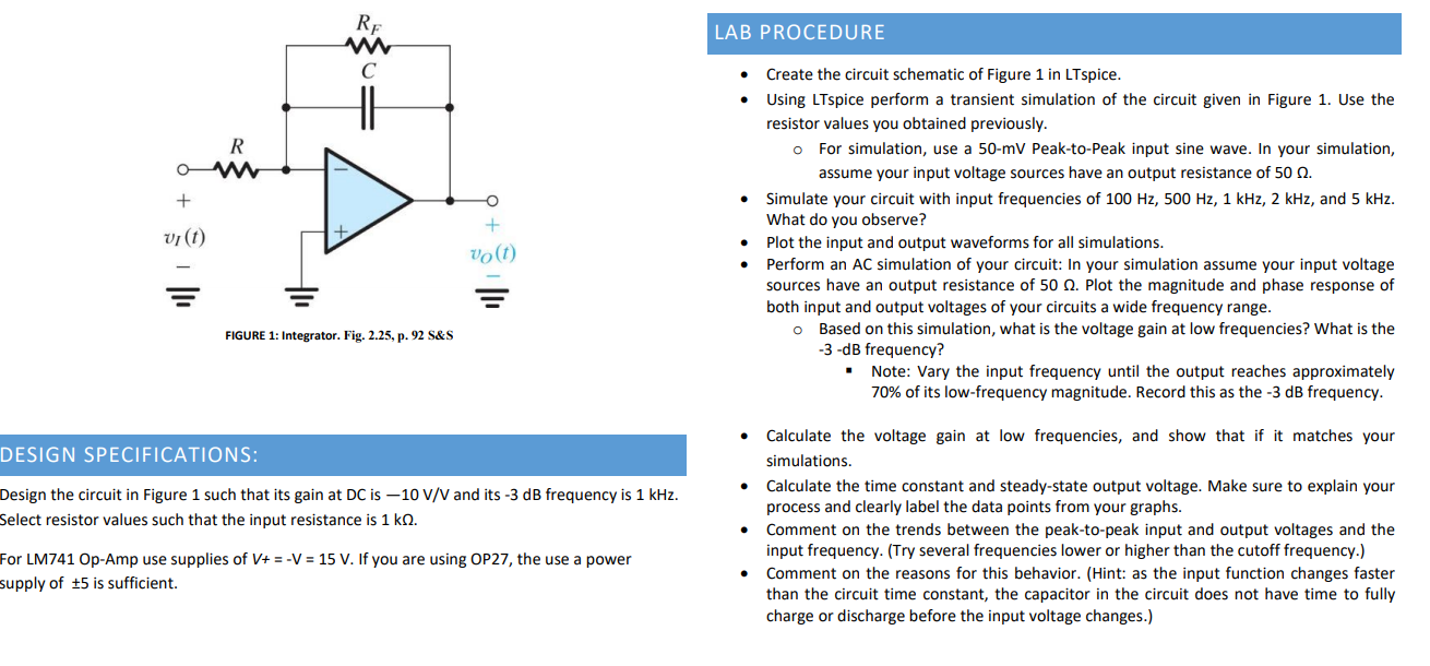 RF LAB PROCEDURE с R + O + vi(t) Create the circuit | Chegg.com