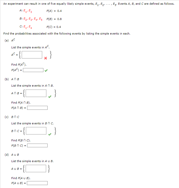 Solved An Experiment Can Result In One Of Five Equally | Chegg.com