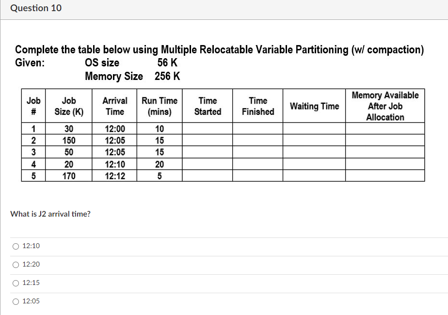 Solved Question 2 Complete the table below using Multiple