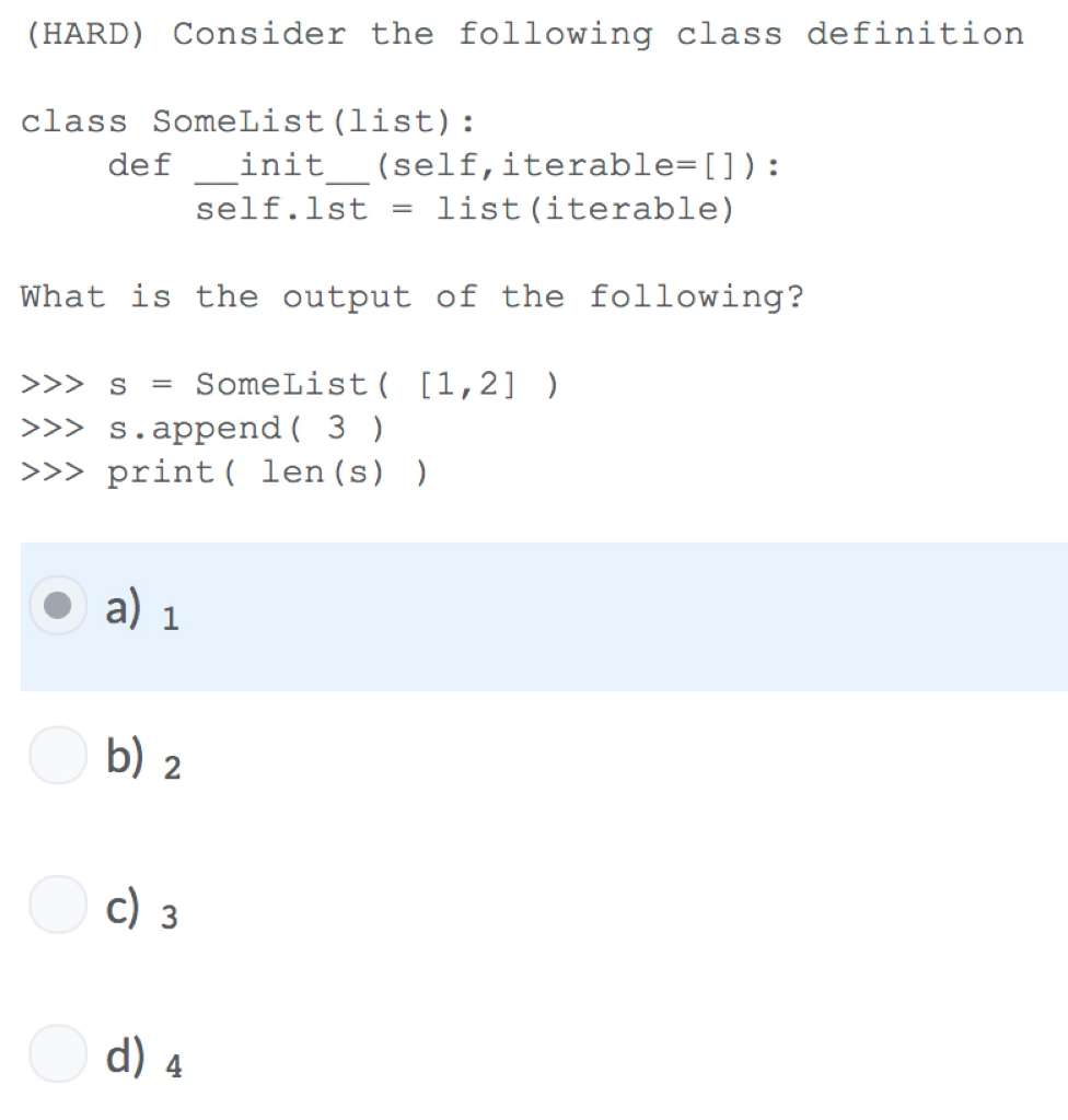Solved (HARD) Consider the following class definition class | Chegg.com