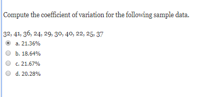 Solved Compute The Coefficient Of Variation For The | Chegg.com