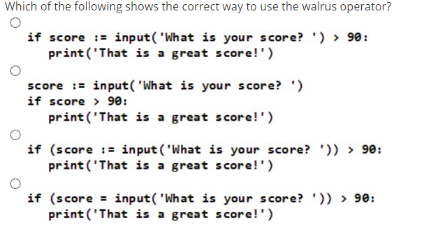 Solved Which of the following shows the correct way to use | Chegg.com