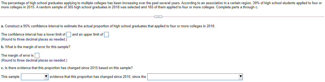 Solved The percentage of high school graduates applying to | Chegg.com