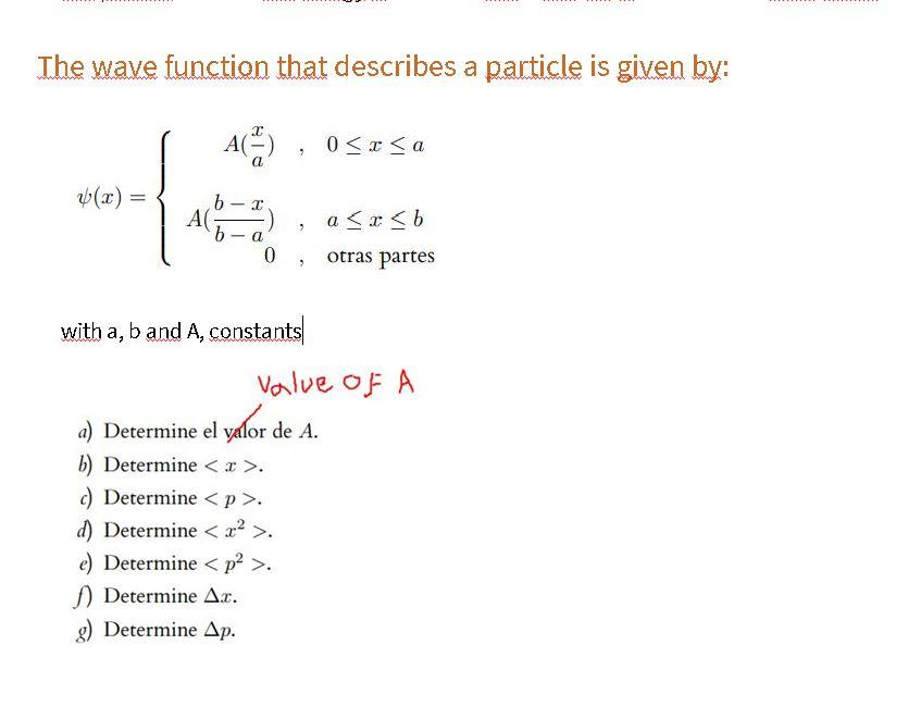Solved The wave function that describes a particle is given | Chegg.com