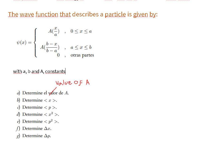 Solved The Wave Function That Describes A Particle Is Given | Chegg.com