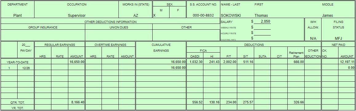 Payroll Project Instructions Name: MEID: For the | Chegg.com