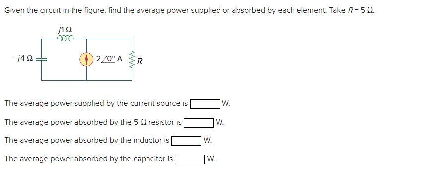 Solved Given The Circuit In The Figure, Find The Average | Chegg.com