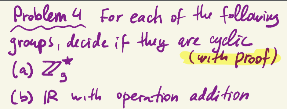 Solved Problem 4 For each of the following groups, decide if | Chegg.com