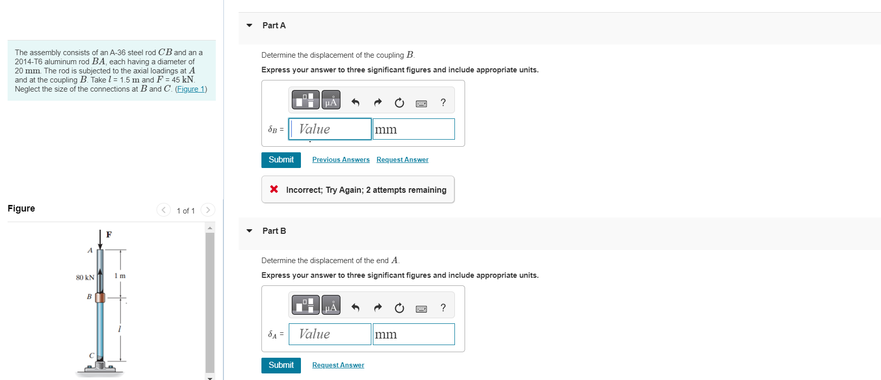 Solved The assembly consists of an A36 steel rod CB and an