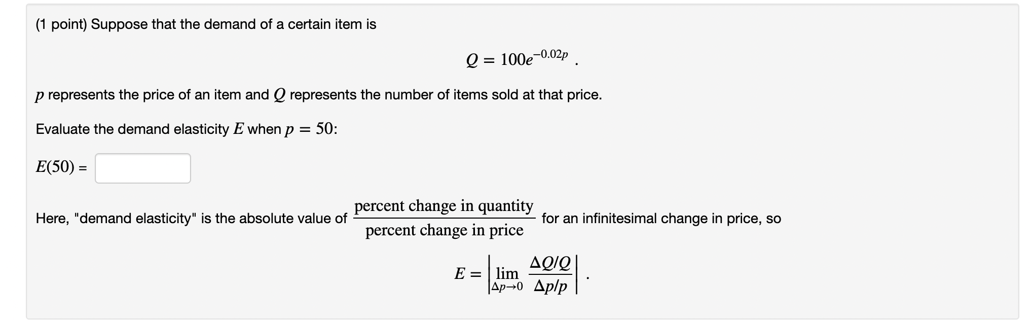 solved-1-point-suppose-that-the-demand-of-a-certain-item-chegg