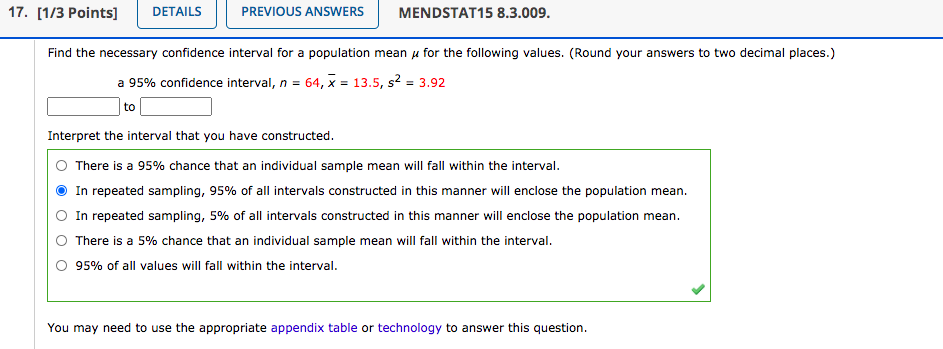 Solved 17 1 3 Points DETAILS PREVIOUS ANSWERS MENDSTAT15 Chegg