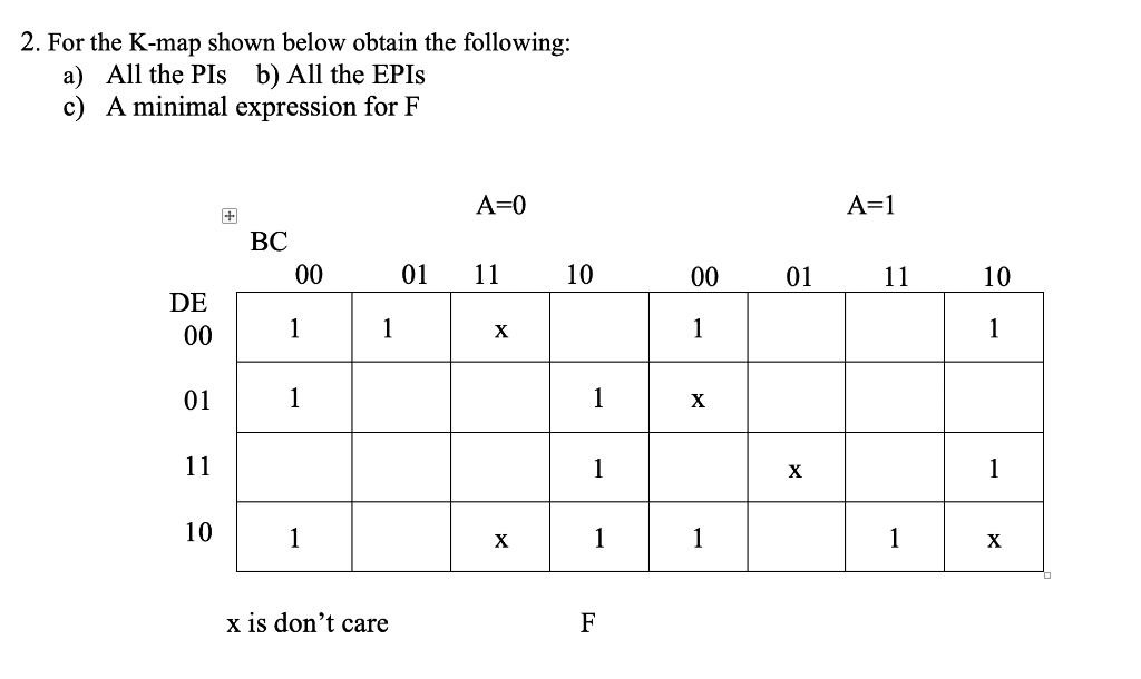 Solved 2 For The K Map Shown Below Obtain The Following A Chegg Com   PhpstQwlD 