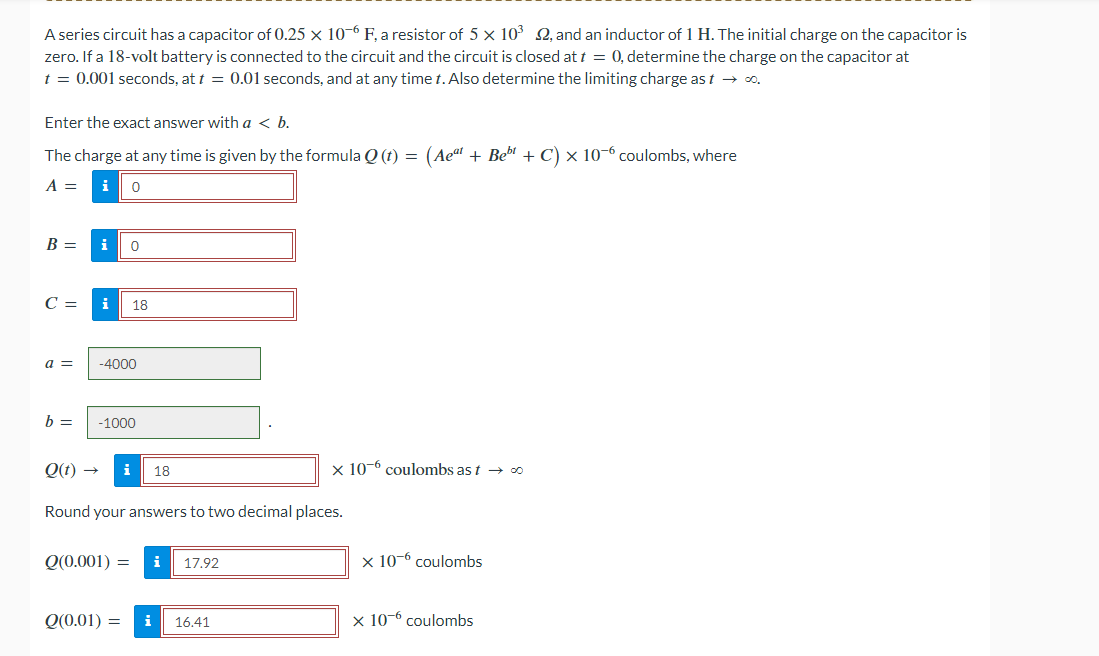 A series circuit has a capacitor of 0.25×106F, ﻿a