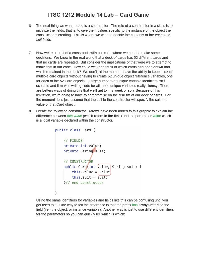 Solved In this lab, we will be building two classes to help | Chegg.com