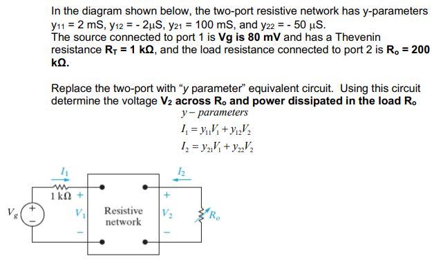 Solved In the diagram shown below, the two-port resistive | Chegg.com