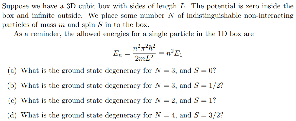 Solved Suppose We Have A 3d Cubic Box With Sides Of Length 