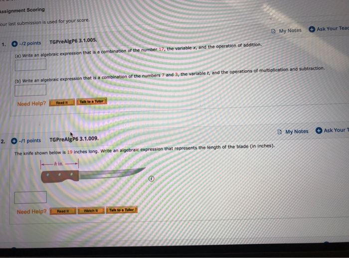 Solved Assignment Scoring our last submission is used for | Chegg.com