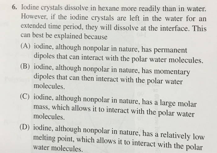 Does Iodine Crystals Dissolve in Water
