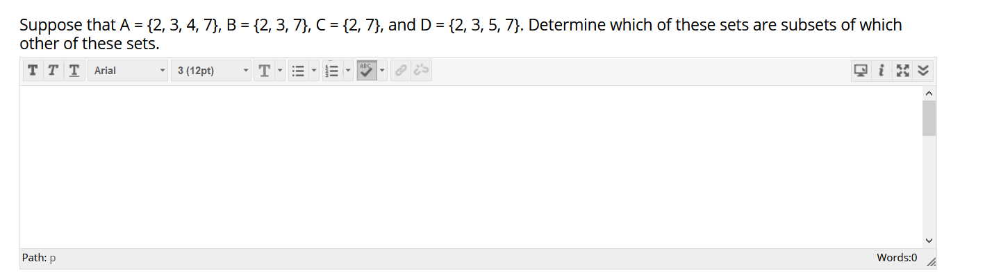 Solved Suppose that A = {2, 3, 4, 7}, B = {2, 3, 7}, C = {2, | Chegg.com