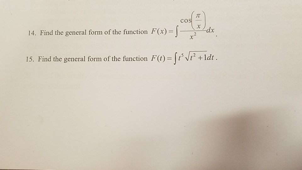 Function General Formula Solved coS 14. Find the general form of the function F(x) | Chegg.com