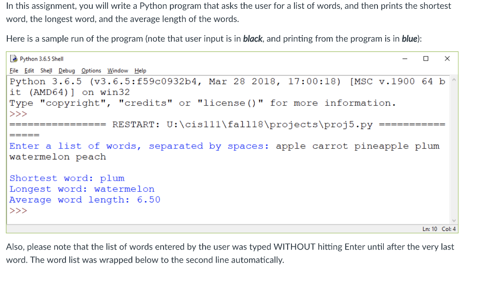 Solved In this assignment, you will write a Python program | Chegg.com