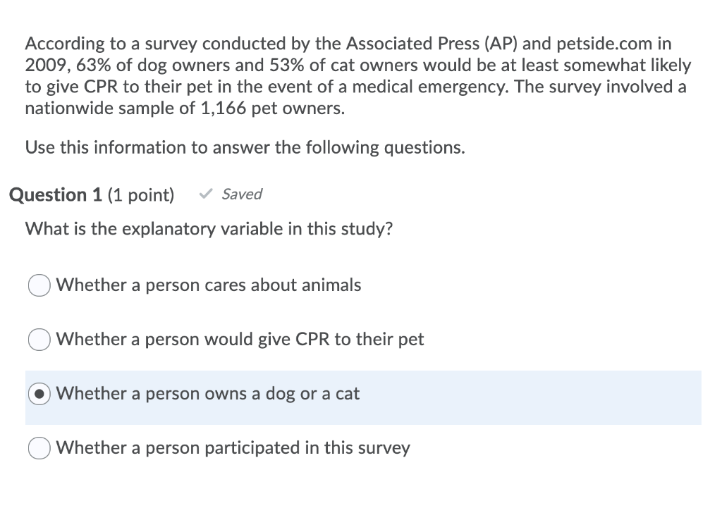 Solved According to a survey conducted by the Associated