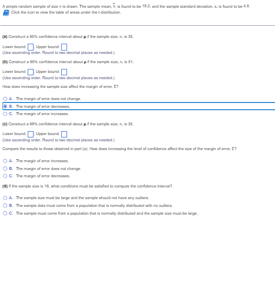 Solved A simple random sample of size n is drawn. The sample | Chegg.com