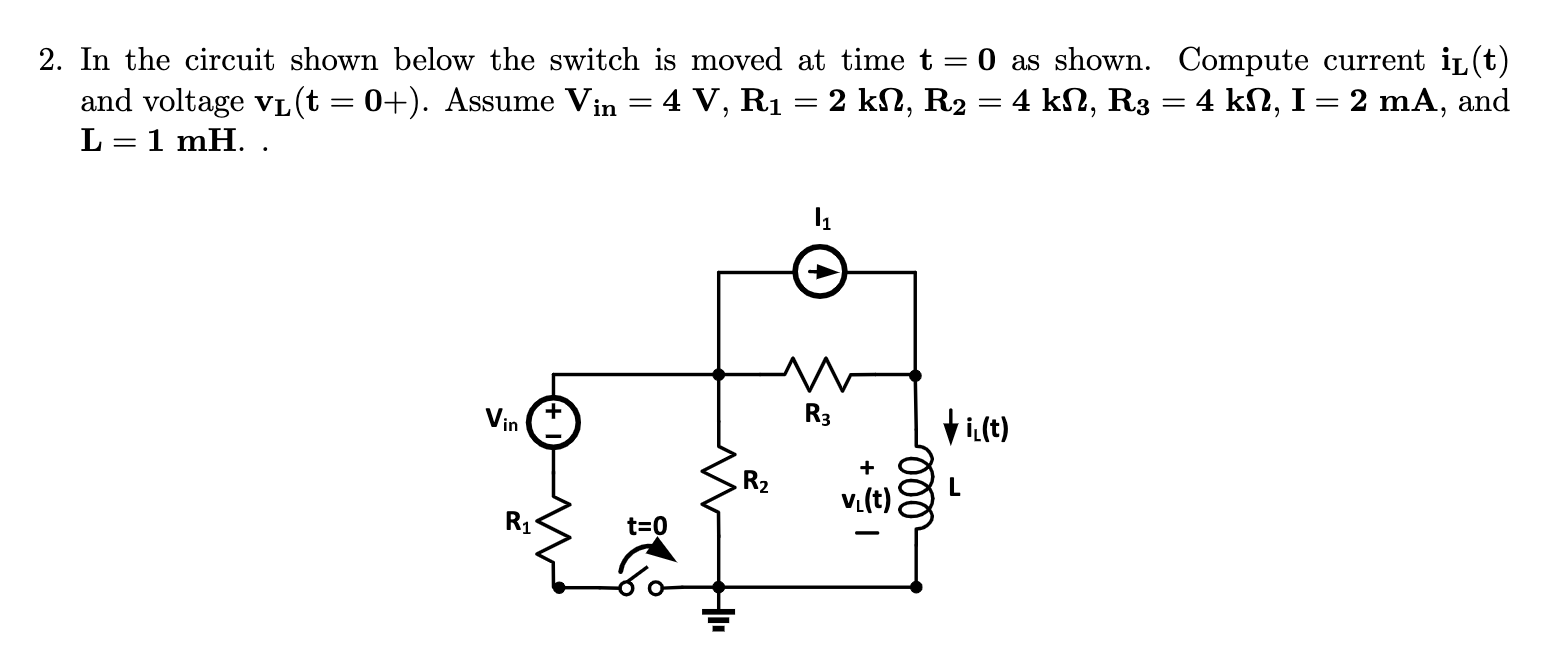 Solved 2. In the circuit shown below the switch is moved at | Chegg.com