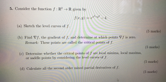 Solved 5 Consider The Function F R R Given By F X Chegg Com