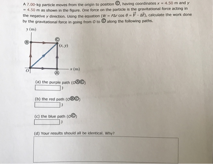 Solved A 7.00-kg particle moves from the origin to position, | Chegg.com