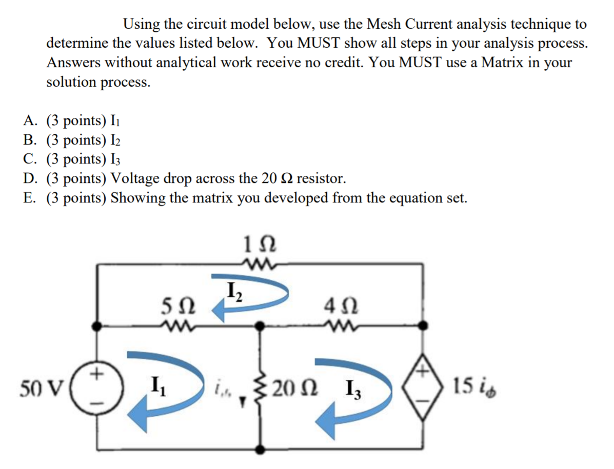 Solved Using The Circuit Model Below, Use The Mesh Current | Chegg.com