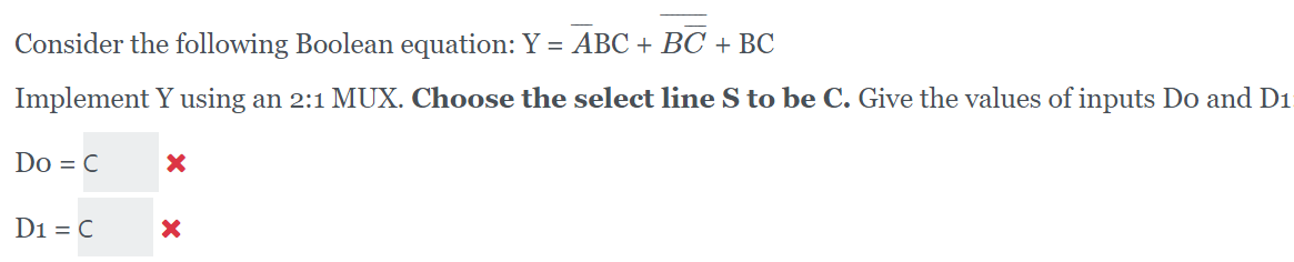 Solved Consider The Following Boolean Equation: Y = ABC + BC | Chegg.com