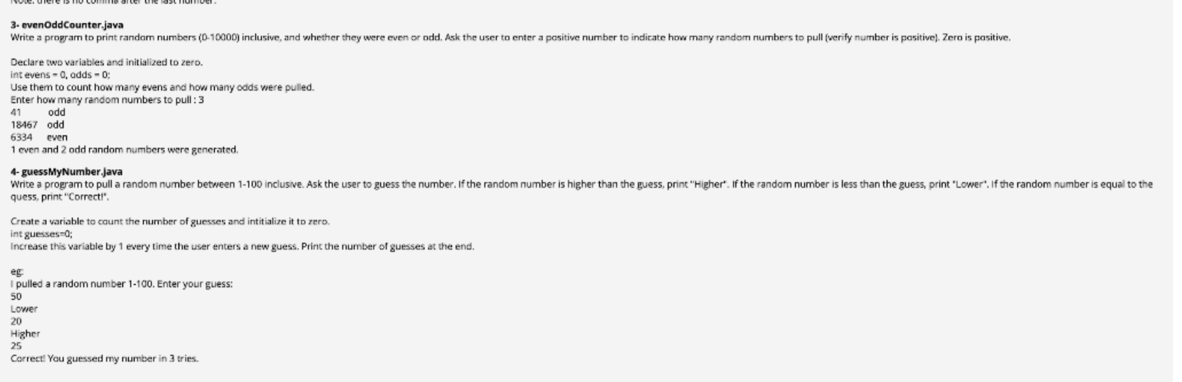 Solved odd 3. evenOddCounter.java Write a program to print | Chegg.com