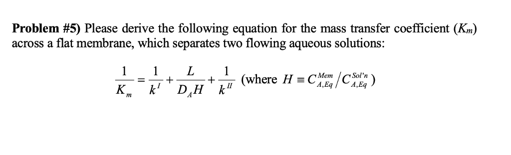 Solved Please derive the following equation for the mass | Chegg.com