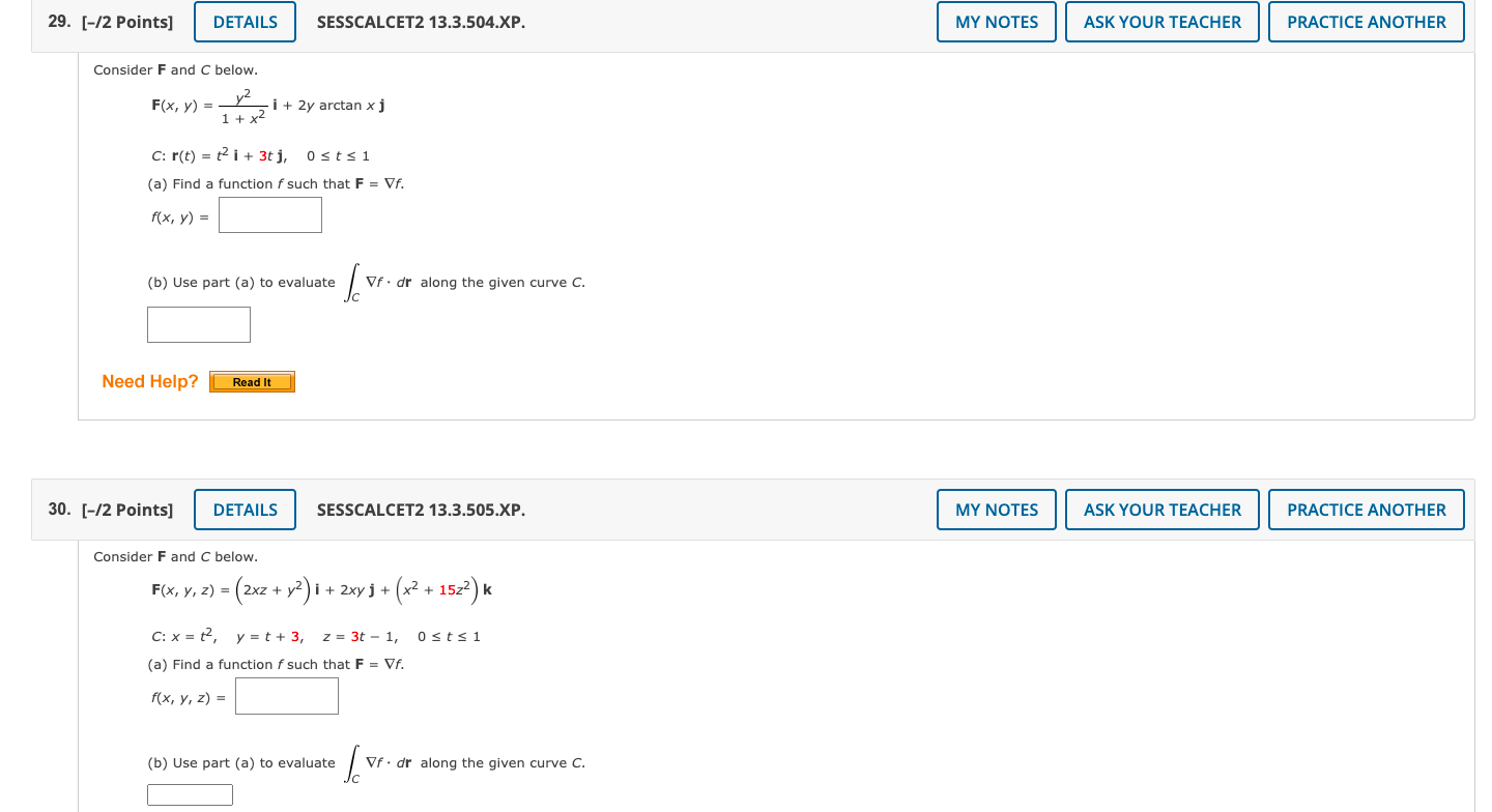 Solved 29. [-12 points) DETAILS SESSCALCET2 13.3.504.XP. MY | Chegg.com