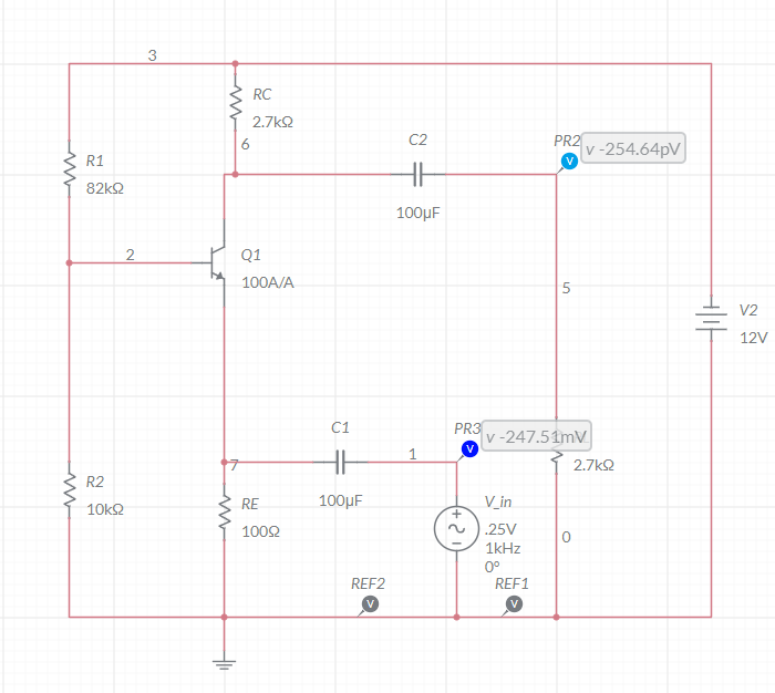 Solved 3 RC 2.7kΩ 6 C2 PR2 V-254.64pV w R1 82kΩ HE 1000F N | Chegg.com