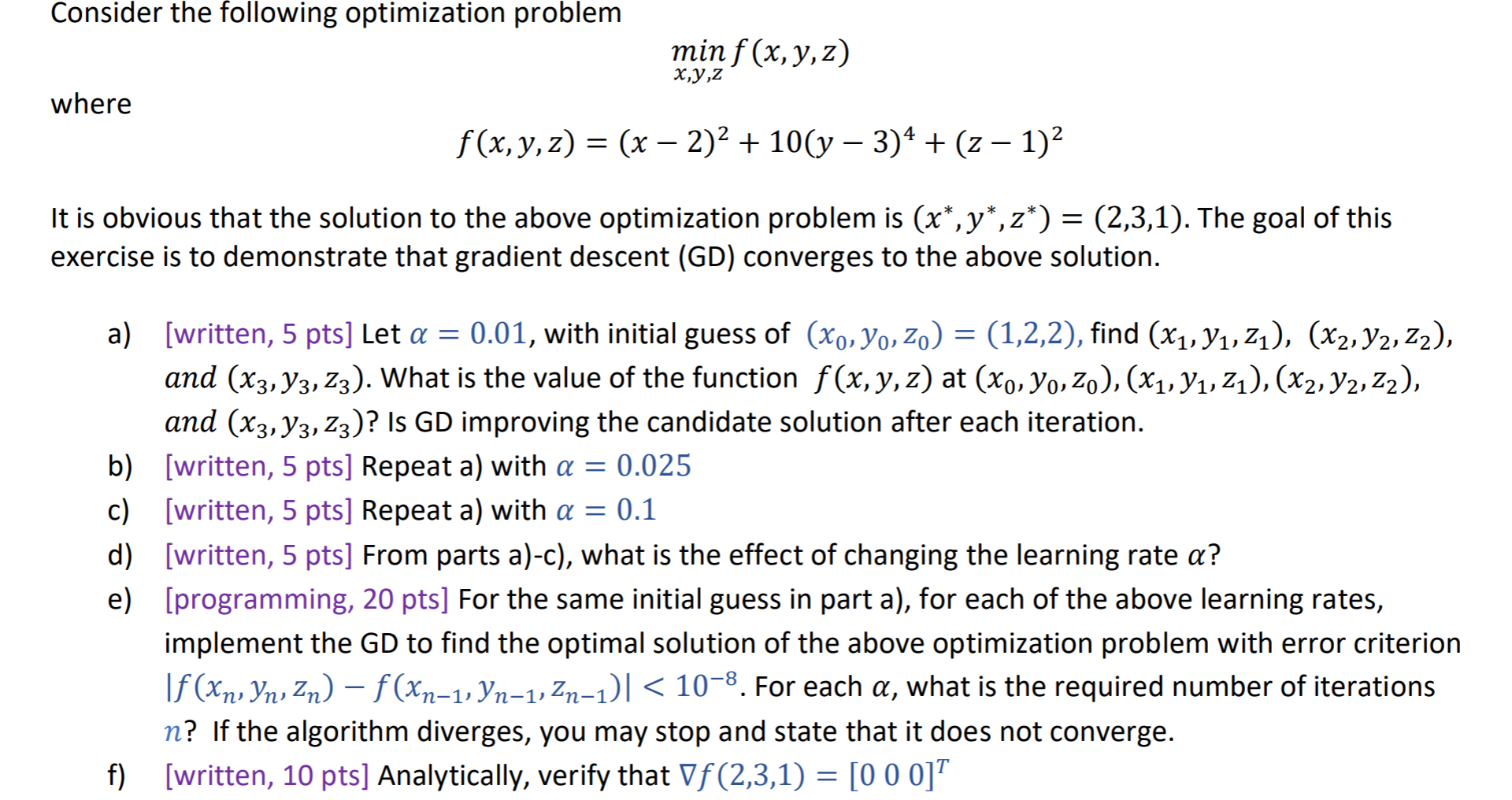 Solved Consider The Following Optimization Problem Min | Chegg.com